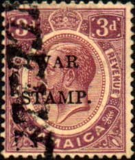 Jamaica 1917 War Tax Overprints SG 75 Fine Used
