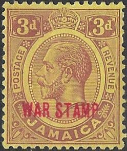 Jamaica 1917 War Tax Overprints SG 77b Fine Mint
