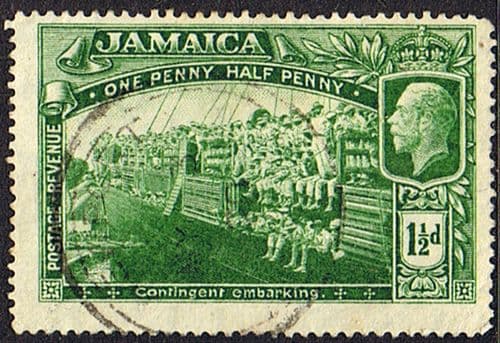 Jamaica 1919 SG 80 War Contingent Embarking Fine Used