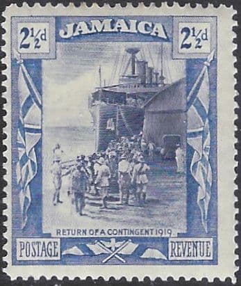 Jamaica 1921 SG 98 War Contingent Return Fine Mint