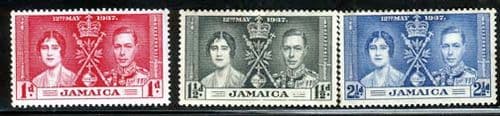 Jamaica 1937 King George VI Coronation Set Fine Mint
