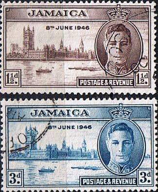 Jamaica 1946 King George VI Victory Set Fine Used
