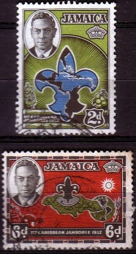 Jamaica 1952 Caribbean Scout Jamboree Set Fine Used