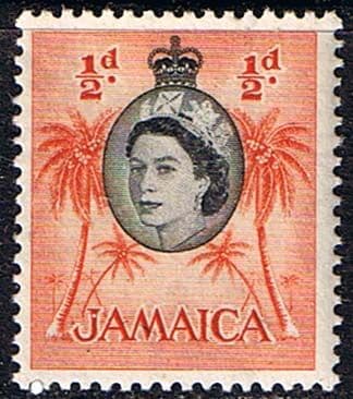 Jamaica 1956 SG 159 Queen Elizabeth and Coconut Palms Fine Mint