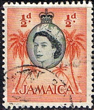 Jamaica 1956 SG 159 Queen Elizabeth and Coconut Palms Fine Used