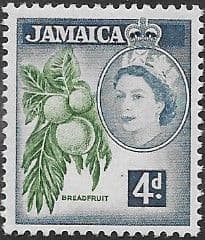 Jamaica 1956 SG 164 Queen Elizabeth and Breadfruit Fine Mint