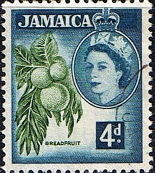 Jamaica 1956 SG 164 Queen Elizabeth and Breadfruit Fine Used