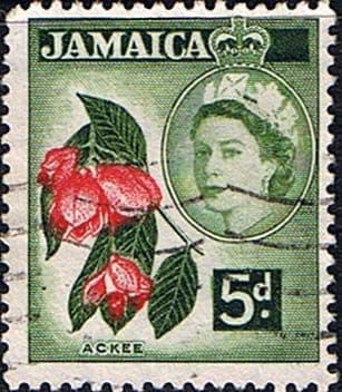 Jamaica 1956 SG 165 Queen Elizabeth and Ackee Fine Used