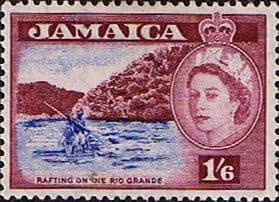 Jamaica 1956 SG 169 Queen Elizabeth and Rafting on the River Fine Mint