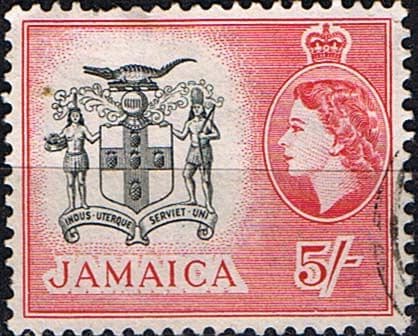 Jamaica 1956 SG 172 Queen Elizabeth and Coat of Arms Fine Used