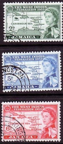 Jamaica 1958 B W I Federation Set Fine Used