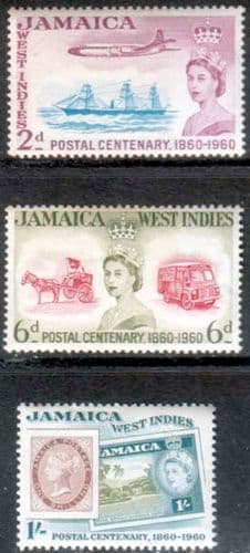 Jamaica 1960 Stamp Centenary Set Fine Mint