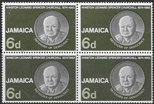 Jamaica 1966 Churchill Commemoration SG 252 Fine Mint Block of 4