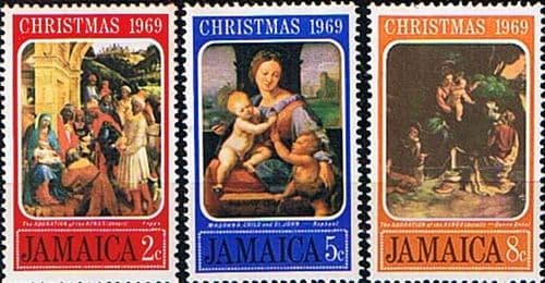 Jamaica 1969 Religious Paintings Christmas Set Fine Mint