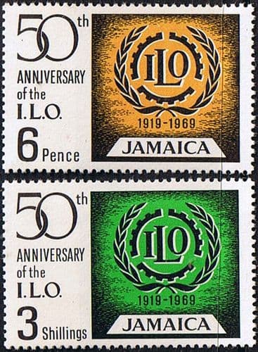 Jamaica 1969 SG 275 6 International Labour Organization Set Fine Mint