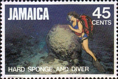 Jamaica 1982 Marine Life SG 542 Hard Sponge and Diver Fine Used