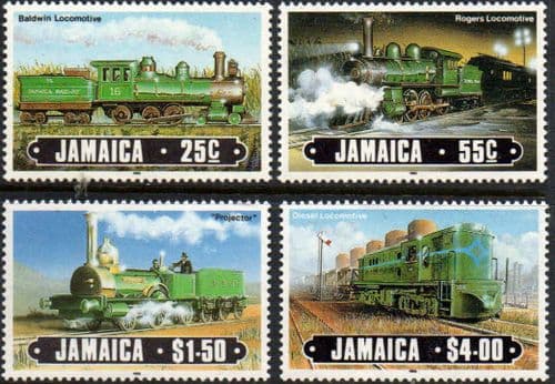 Jamaica 1985 Railway Locomotives Set Fine Mint