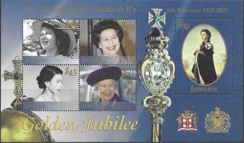 Jamaica 2002 Golden Jubilee Miniature Sheet Fine Mint