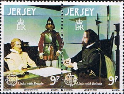 Jersey 1980 Europa SG 227a Tenant Pair Fine Mint