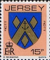 Jersey 1981 Arms of Jersey Families SG 264 Fine Mint