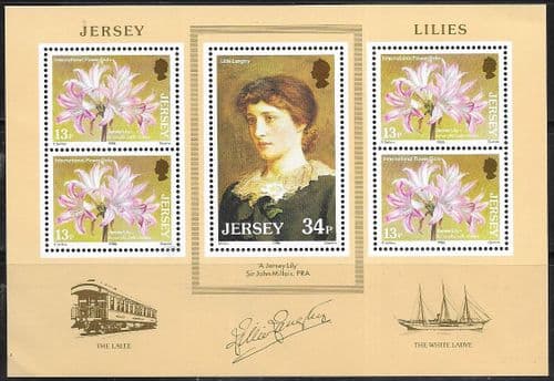 Jersey 1986 Jersey Lilies Miniature Sheet Fine Mint
