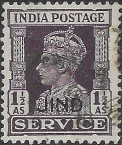 Jind 1939 King George VI Service Overprint SG O78 Fine Used