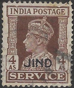 Jind 1939 King George VI Service Overprint SG O81 Fine Used