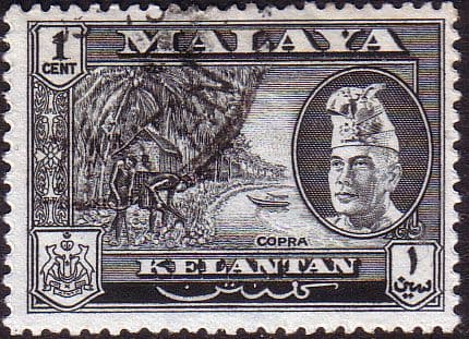Kelantan 1957 SG 83 Copra Fine Used