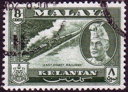 Kelantan 1957 SG 87 East Cost Railway Fine Used