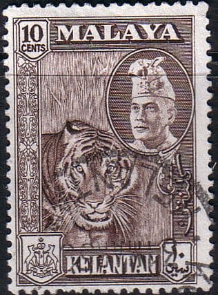 Kelantan 1957 Tiger SG 88 Fine Used