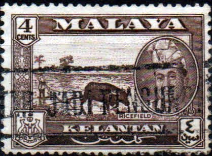 Kelantan 1963 SG 98 Ricefield Fine Used