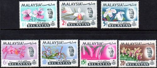 Kelantan 1965 Flowers Orchids Set Fine Mint