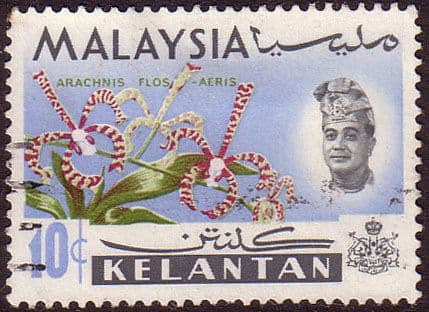 Kelantan 1965 Flowers Orchids SG 107 Fine Used