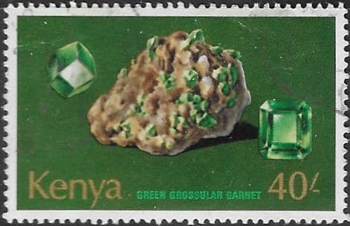 Kenya 1977 Minerals SG 121 Green grossular garnet Fine Used