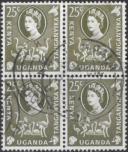 Kenya Uganda and Taganyika 1960 Animals and Plants Block of 4 SG 187 Fine Used