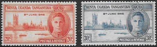 Kenya Uganda and Tanganiyka 1946 King George VI Victory Set Fine Mint