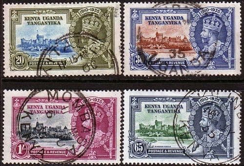 Kenya Uganda and Tanganyika 1935 King George V Silver Jubilee Set Fine Used