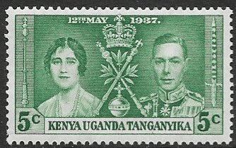 Kenya Uganda and Tanganyika 1937 King George VI Coronation SG 128 Fine Mint