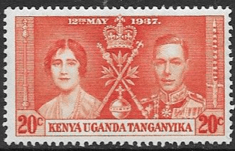 Kenya Uganda and Tanganyika 1937 King George VI Coronation SG 129 Fine Mint
