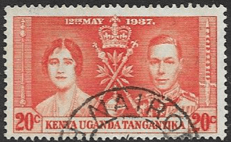 Kenya Uganda and Tanganyika 1937 King George VI Coronation SG 129 Fine Used