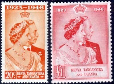 Kenya Uganda and Tanganyika 1948 King George VI Royal Silver Wedding Set Fine Mint