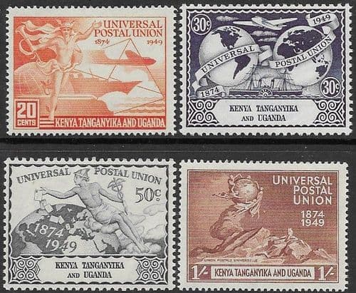 Kenya Uganda and Tanganyika 1949 Universal Postal Union Set Fine Mint