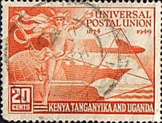 Kenya Uganda and Tanganyika 1949 Universal Postal Union SG 159 Fine Used