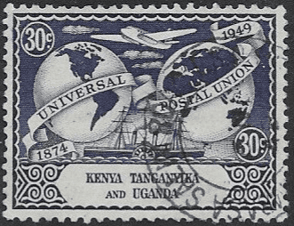 Kenya Uganda and Tanganyika 1949 Universal Postal Union SG 160 Fine Used