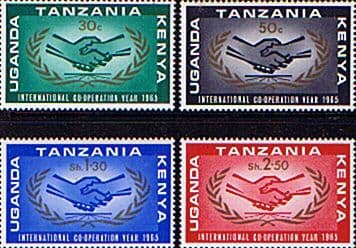 Kenya, Uganda and Tanzania 1965 International Co-operation Year Set Fine Mint