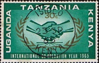 Kenya Uganda and Tanzania 1965 International Co-operation Year SG 219 Fine Used