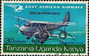 Kenya Uganda and Tanzania 1967 East African Airways SG 235 Fine Used