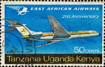 Kenya Uganda and Tanzania 1967 East African Airways SG 236 Fine Used