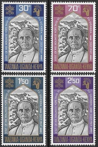 Kenya Uganda and Tanzania 1969 Visit of Pope Paul VI Set Fine Mint