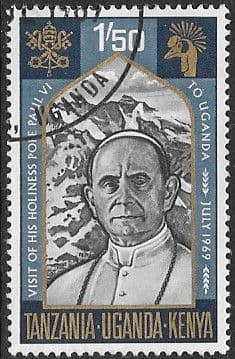 Kenya Uganda and Tanzania 1969 Visit of Pope Paul VI SG 266 Fine Used